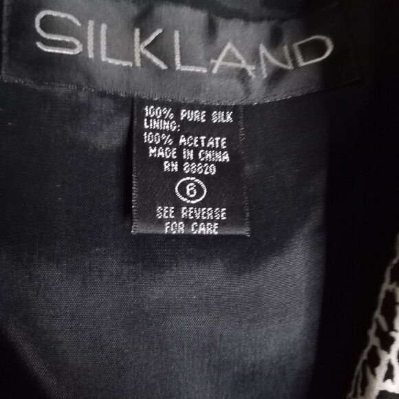 Silkland Jacket 100% Silk Women's 6 Leopard Print Lightweight Retro Classic - Picture 6 of 6